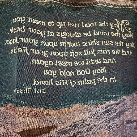 Irish Blessing Woven Tapestry Throw 50" X 70" with Celtic corner Knot Design - Picture 10 of 13